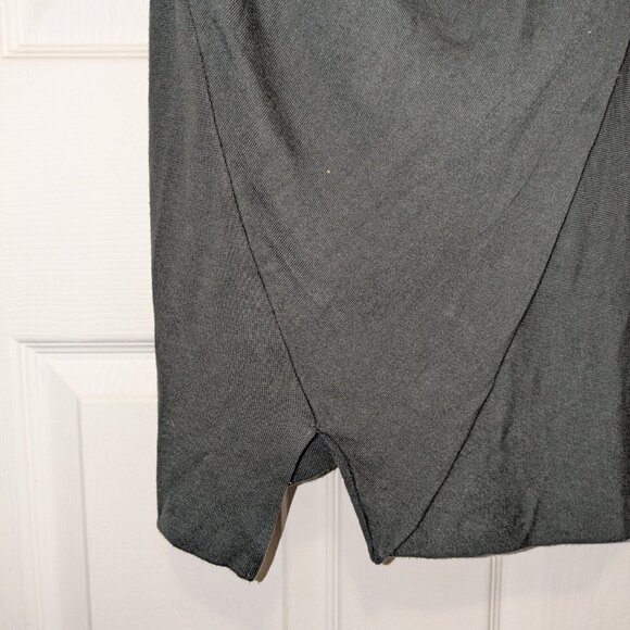 Fusion Draped Cowl Neck Sleeveless Dress Lrg Soft Minimalist Cashmere Silk Gray - Picture 5 of 7